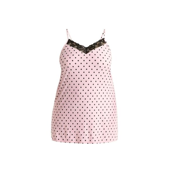 NWT Women’s Polka Dot Chemise Nightgown L (12-14) – Lace Trim Sleepwear - Picture 2 of 4